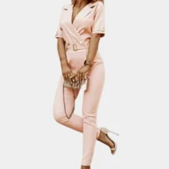 Jurken & Jumpsuits Dames*Elegante damesjumpsuit met v-hals voor de zomer