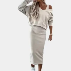 Jurken & Jumpsuits Dames*Elegante damesjurk met trui voor de zomer