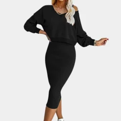 Jurken & Jumpsuits Dames*Elegante damesjurk met trui voor de zomer