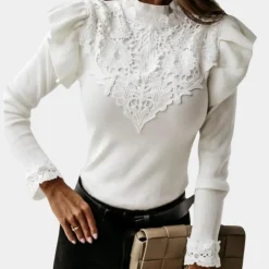 Topjes & Shirts Dames*Elegante damesshirt met lange mouwen voor de zomer