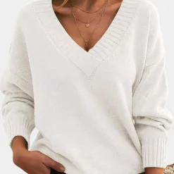 Truien & Vesten Dames*Elegante damestrui met v-hals voor de zomer