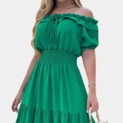 Jurken & Jumpsuits Dames*Elegante off shoulder maxi zomerjurk voor dames