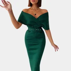 Jurken & Jumpsuits Dames*Elegante off-shoulder zomeravondjurk voor dames