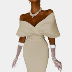 Jurken & Jumpsuits Dames*Elegante off-shoulder zomeravondjurk voor dames