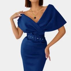 Jurken & Jumpsuits Dames*Elegante off-shoulder zomeravondjurk voor dames