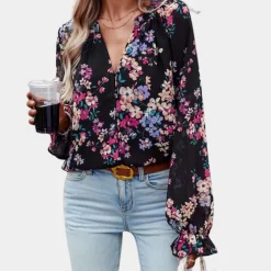 Blazers & Blouses Dames*Elegante zomerse gebloemde damesblouse