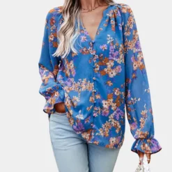 Blazers & Blouses Dames*Elegante zomerse gebloemde damesblouse