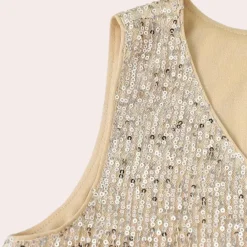 Topjes & Shirts Dames*Elegante zomertop voor dames met glitter Lichtgeel