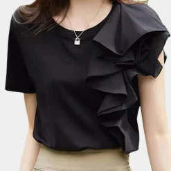 Blazers & Blouses Dames*Elena - Stijlvolle damesblouse met ruches voor de zomer