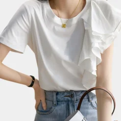 Blazers & Blouses Dames*Elena - Stijlvolle damesblouse met ruches voor de zomer