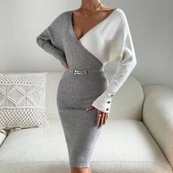 Jurken & Jumpsuits Dames*ELIANE - Luchtige Zomerse Gebreide Jurk voor Dames Grijs