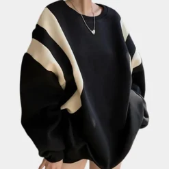 Topjes & Shirts Dames*ELIANY - Moderne Los Sweatshirt voor Dames - Zomerse Editie Zwart