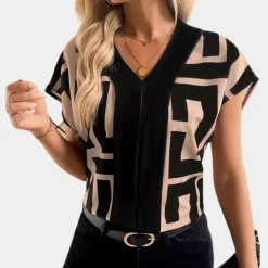 Blazers & Blouses Dames*Elin - Moderne Trendy damesblouse voor de Zomer Zwart