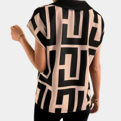 Blazers & Blouses Dames*Elin - Moderne Trendy damesblouse voor de Zomer Zwart