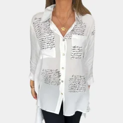 Topjes & Shirts Dames*Elizah - Stijlvol zomers damesshirt met letterprint