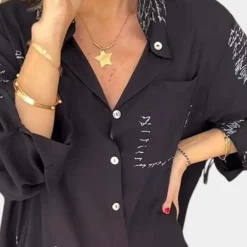 Topjes & Shirts Dames*Elizah - Stijlvol zomers damesshirt met letterprint