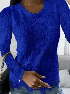 Topjes & Shirts Dames*Ellie - Lange top met lange mouw voor dames - Zomerse stijl