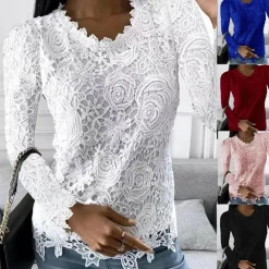 Topjes & Shirts Dames*Ellie - Lange top met lange mouw voor dames - Zomerse stijl