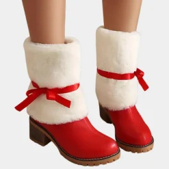 Damesschoenen*ELOISA - Veelzijdige Kerstlaarzen voor Dames Rood