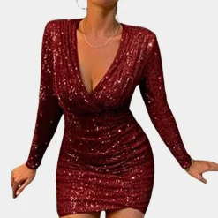 Jurken & Jumpsuits Dames*Eloisa - Zomerse feestjurk voor dames met pailletten