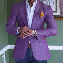 Jassen Heren*ELTON - Zomerse blazer voor heren Paars