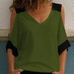 Topjes & Shirts Dames*Elvira - Casual Zomertop met Koude Schouders voor Dames