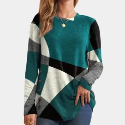 Topjes & Shirts Dames*Emery - Dames t-shirt met lange mouwen voor de zomer