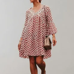 Jurken & Jumpsuits Dames*Emilie - Stijlvolle damesjurk voor de zomer Rood