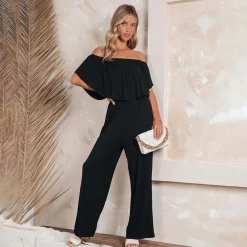 Jurken & Jumpsuits Dames*EMMALYN - Geruffeld off-shoulder zomerse jumpsuit