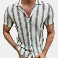 Shirts Heren*Enrico - Casual zomershirt voor mannen - Perfect voor de lente en zomer Zilver