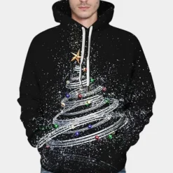 Jassen Heren*ERIC - Comfortabele Kersthoodie voor Heren Zwart