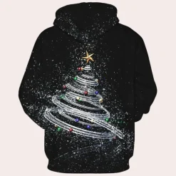 Jassen Heren*ERIC - Comfortabele Kersthoodie voor Heren Zwart