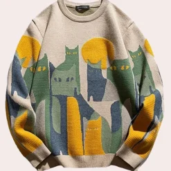 Truien & Vesten Dames*Erin - Luchtige damestrui met kattenprint voor de zomer