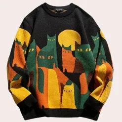 Truien & Vesten Dames*Erin - Luchtige damestrui met kattenprint voor de zomer