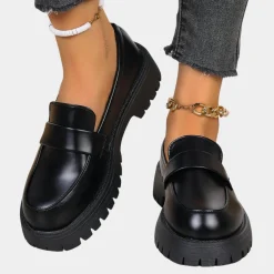 Damesschoenen*Erlich - Klassieke dames loafers voor de zomer Zwart