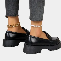 Damesschoenen*Erlich - Klassieke dames loafers voor de zomer Zwart