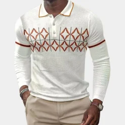 Shirts Heren*Ernest - Stijlvol herenoverhemd met lange mouwen voor de zomer Wit