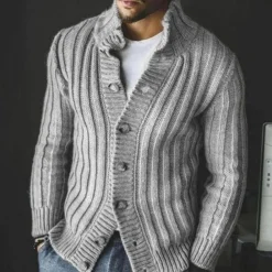 Truien & Vesten Heren*ETHAN - Stoer Gebreid Zomer Vest voor Heren Grijs