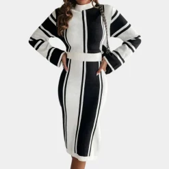 Jurken & Jumpsuits Dames*EVANY - Modieuze Zomerjurk voor Dames Zwart Wit