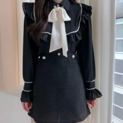 Blazers & Blouses Dames*Evgenia - Elegante Zomer Damesblouse met Ruffle Rand en Strik