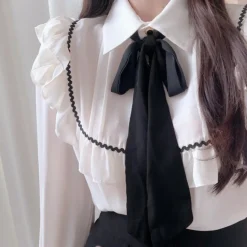 Blazers & Blouses Dames*Evgenia - Elegante Zomer Damesblouse met Ruffle Rand en Strik