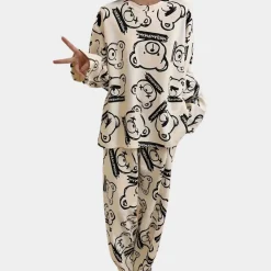 Sets Dames*EVORA - Zomerse Moderne Nachtkledingset voor Dames Wit