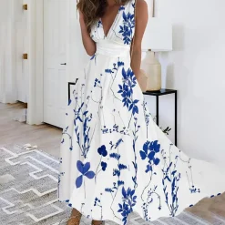 Jurken & Jumpsuits Dames*EZRA - Elegante zomer bloemenjurk