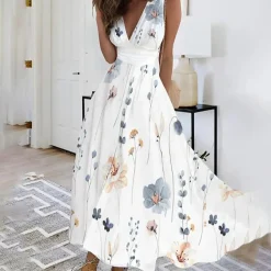 Jurken & Jumpsuits Dames*EZRA - Elegante zomer bloemenjurk