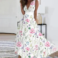 Jurken & Jumpsuits Dames*EZRA - Elegante zomer bloemenjurk