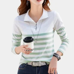 Topjes & Shirts Dames*Fabiana - Casual Gestreept Dames T-shirt voor Zomer en Lente