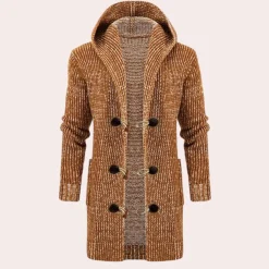 Truien & Vesten Heren*Fanis - Zacht gebreid herenvest met capuchon voor de zomer