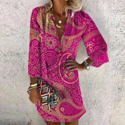 Jurken & Jumpsuits Dames*FEAVEN - Elegante zomer mini jurk Roze Rood