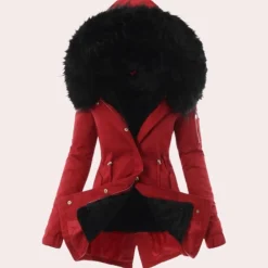 Jassen Dames*Felicitas - Trendy pluizige dames jas met warme capuchon