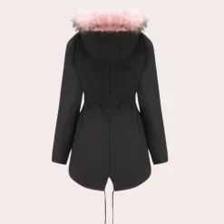 Jassen Dames*Felicitas - Trendy pluizige dames jas met warme capuchon